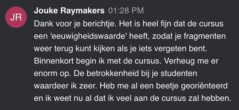 Cursist deelt review en ervaring met de online Cursus Videografie van Matthijs de Deugd