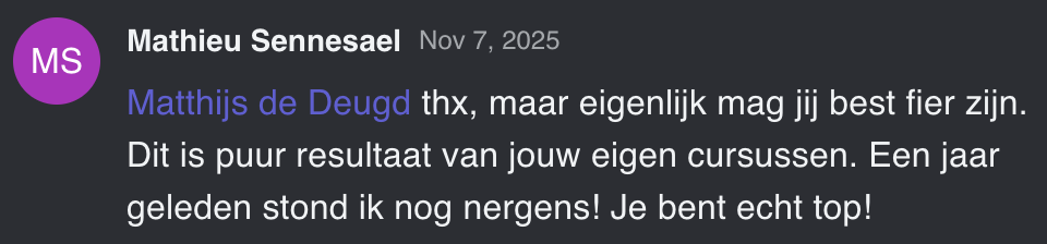 Cursist deelt review en ervaring met de online Cursus Videografie van Matthijs de Deugd
