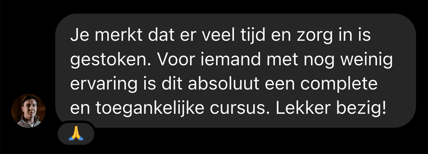 Cursist deelt review en ervaring met de online Cursus Videografie van Matthijs de Deugd