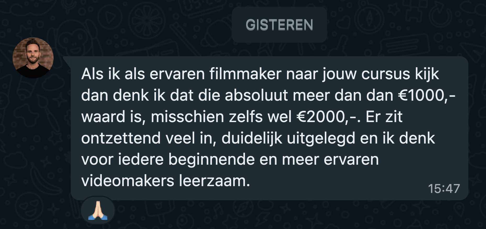 Cursist deelt review en ervaring met de online Cursus Videografie van Matthijs de Deugd