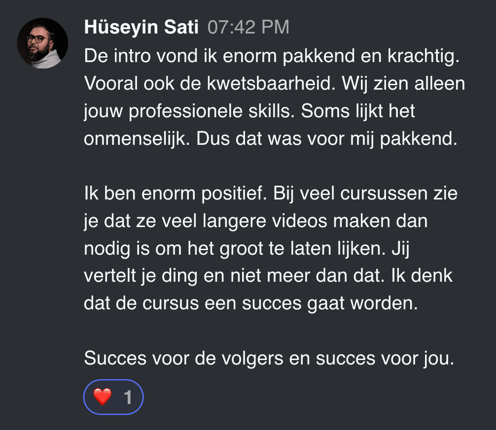 Cursist deelt review en ervaring met de online Cursus Videografie van Matthijs de Deugd